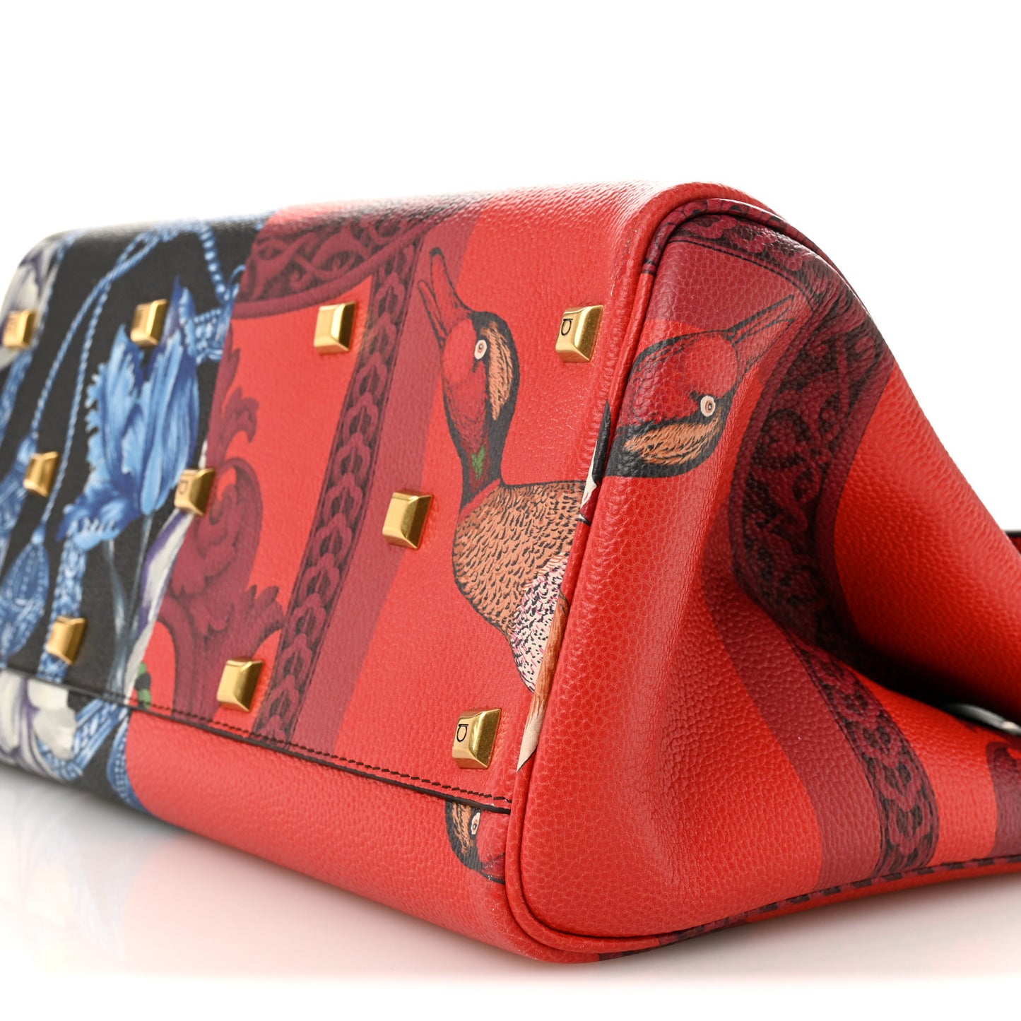 Calfskin Elisabetta Piccolo Print Large The Studio Bag Red Multicolor