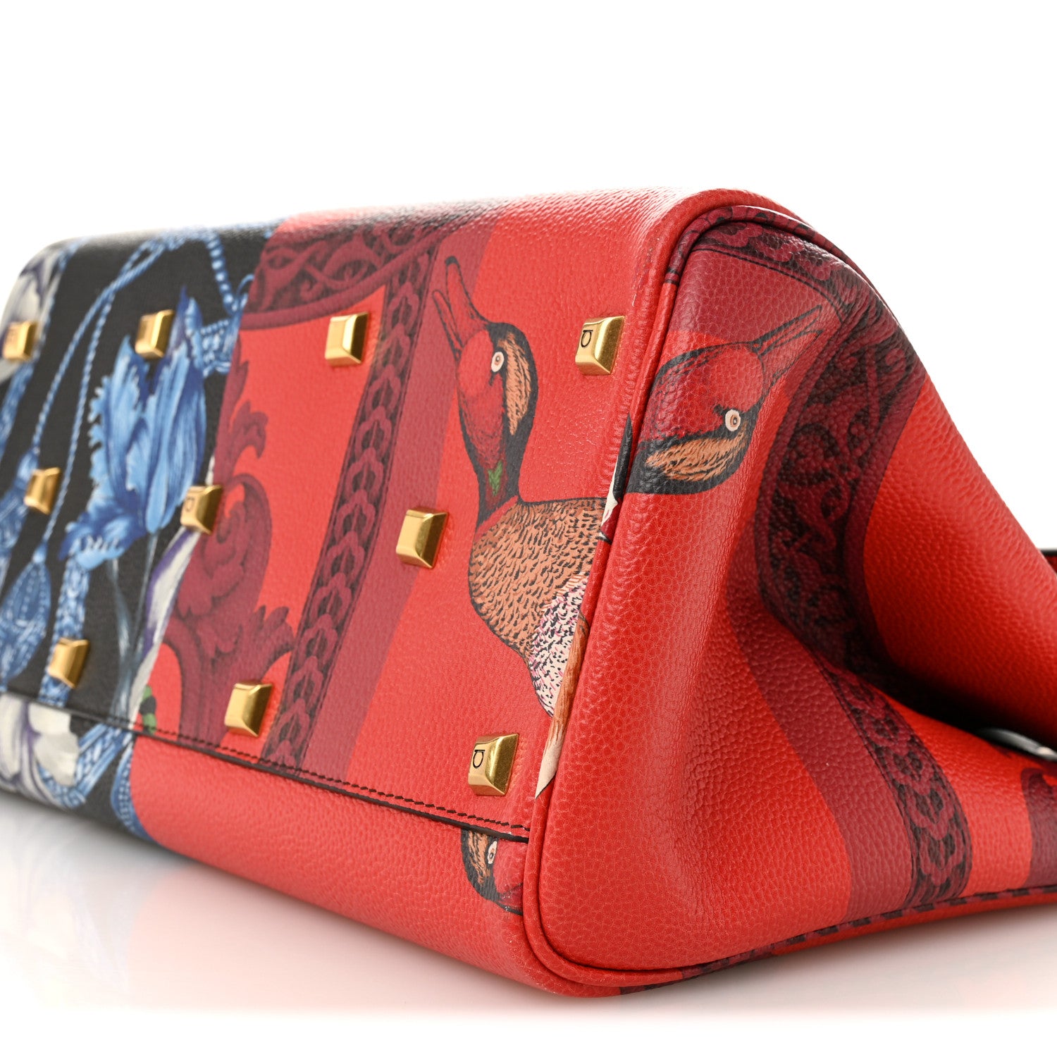 Salvatore Ferragamo Calfskin Elisabetta Piccolo Print Large The Studio Bag Red Multicolor 10 of 12