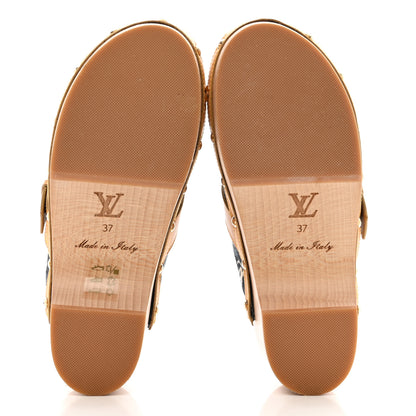 Louis Vuitton Jacquard Since 1854 Cottage Clog Mules 37 Blue 5 of 8