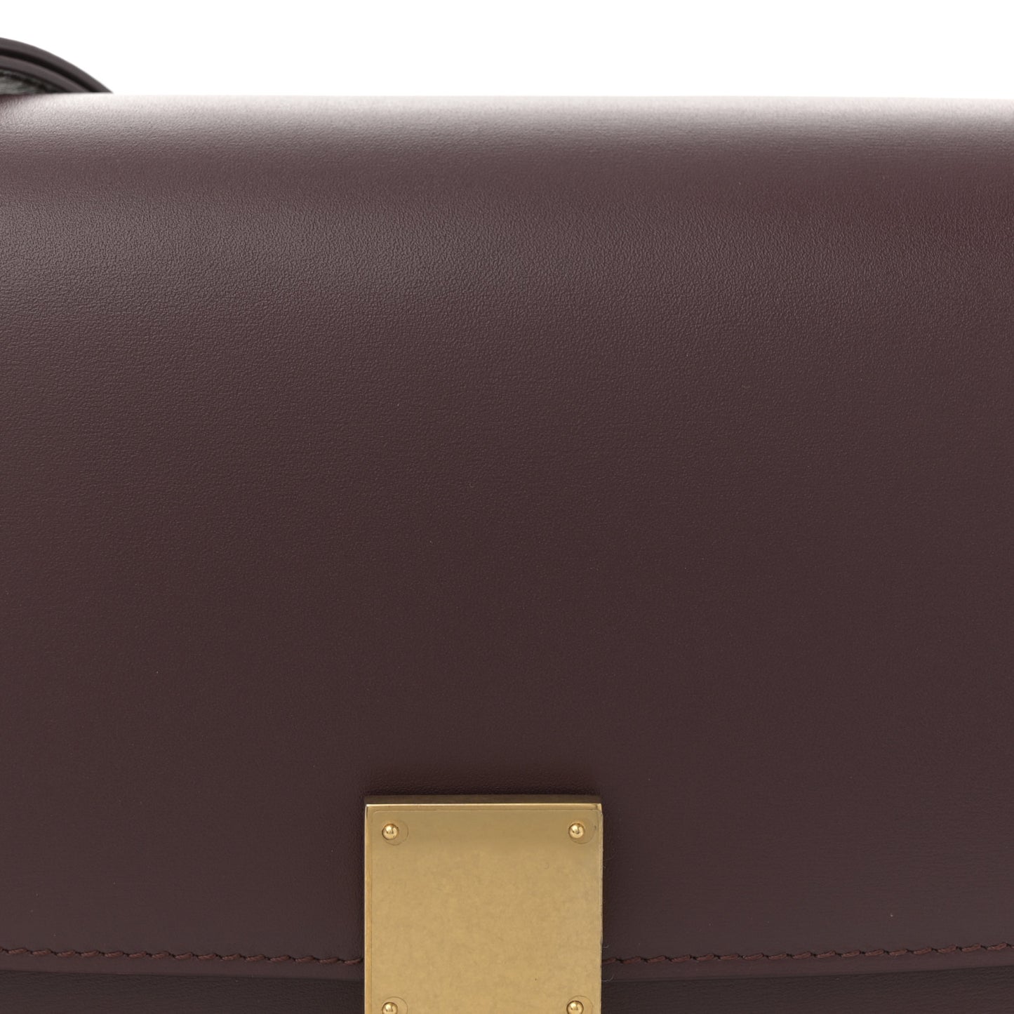 Box Calfskin Medium Classic Box Flap Bag Burgundy