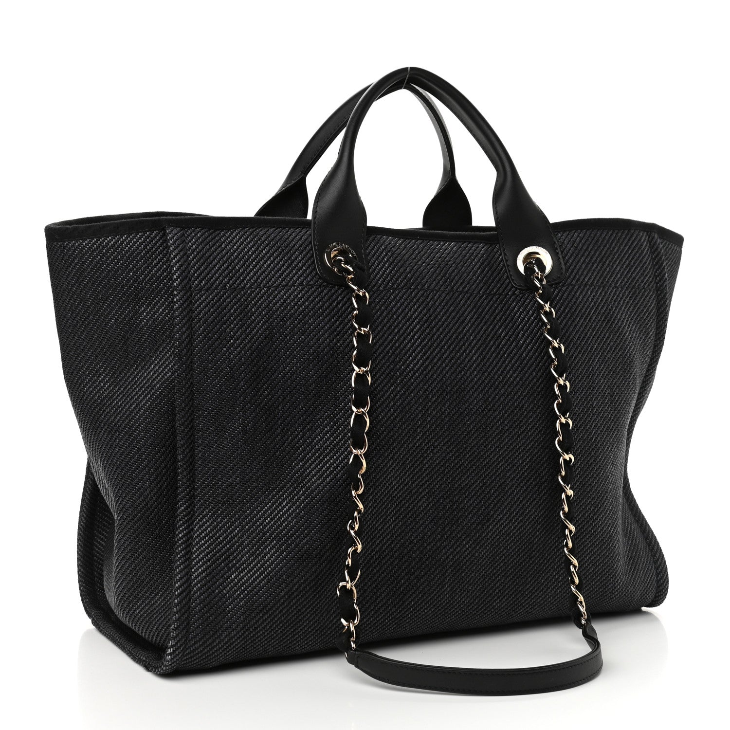 Chanel Mixed Fibers Calfskin Medium Deauville Tote Black 2 of 9