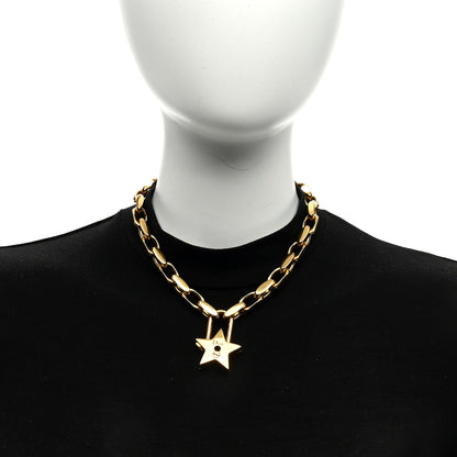 Christian Dior Metal Lucky Star Choker Necklace Aged Gold 2 of 5