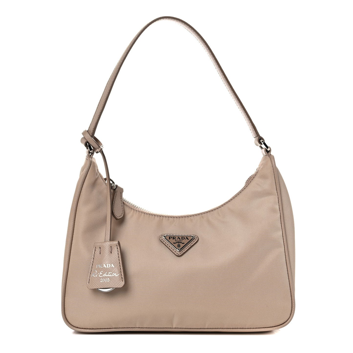 Re-Nylon Saffiano Mini Re-Edition 2005 Bag Cammeo