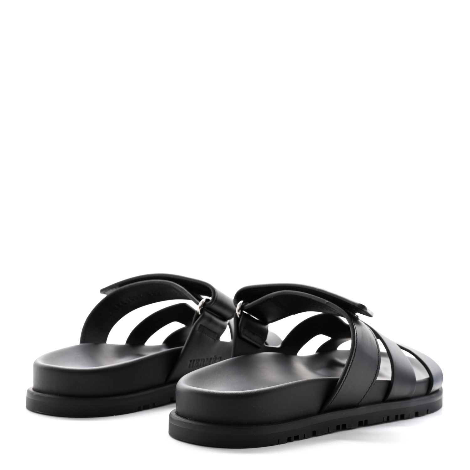 Hermes Calfskin Womens Chypre Sandals 36.5 Black 4 of 10