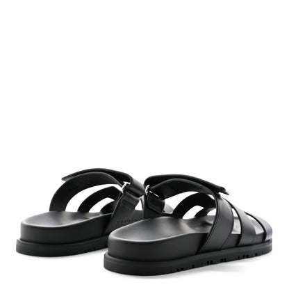 Hermes Calfskin Womens Chypre Sandals 36.5 Black 4 of 10