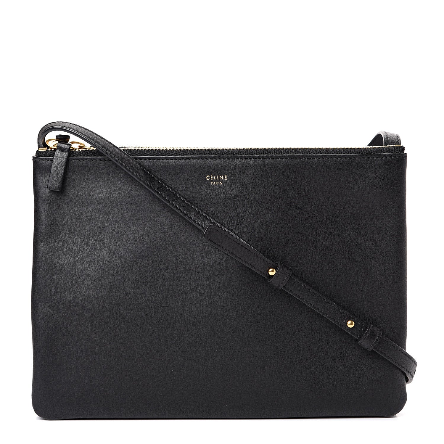 Celine Lambskin Large Trio Crossbody Bag Black 1 of 11