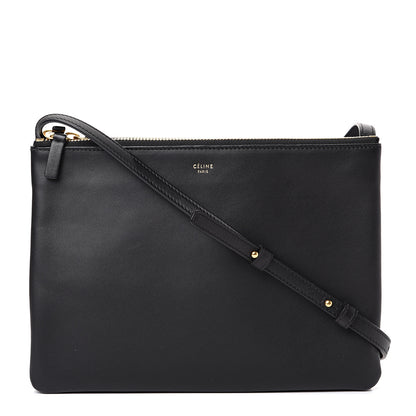 Celine Lambskin Large Trio Crossbody Bag Black 1 of 11