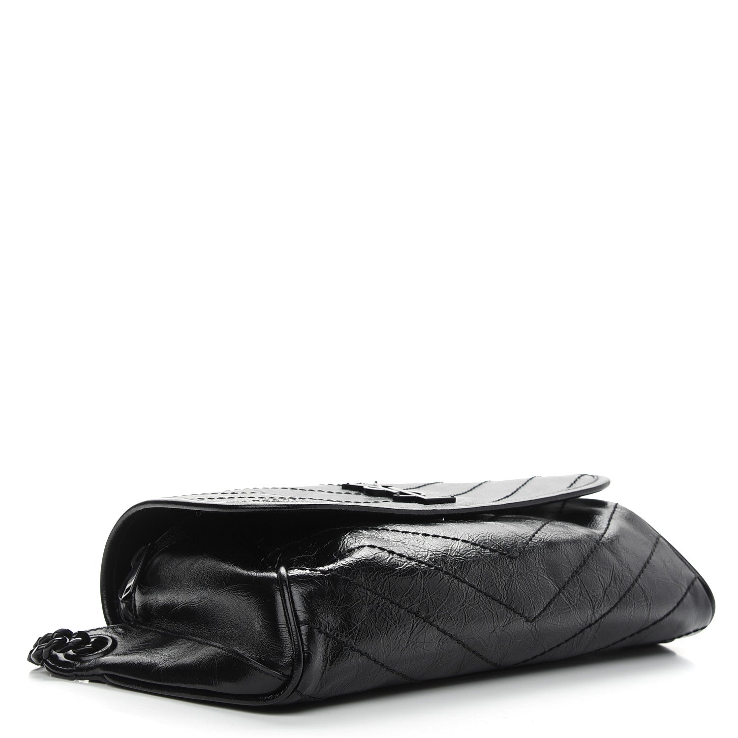 Saint Laurent Crinkled Calfskin Matelasse Monogram Niki Body Bag Black 4 of 8