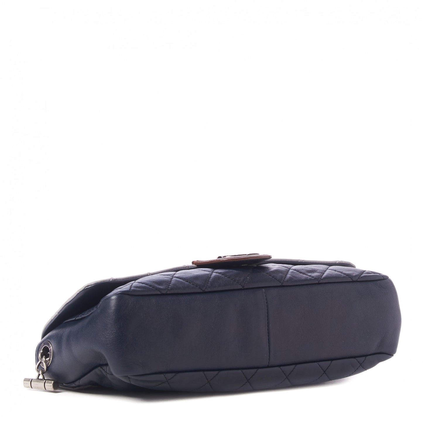 Iridescent Calfskin Tri-Color Country Chic Flap Navy Blue
