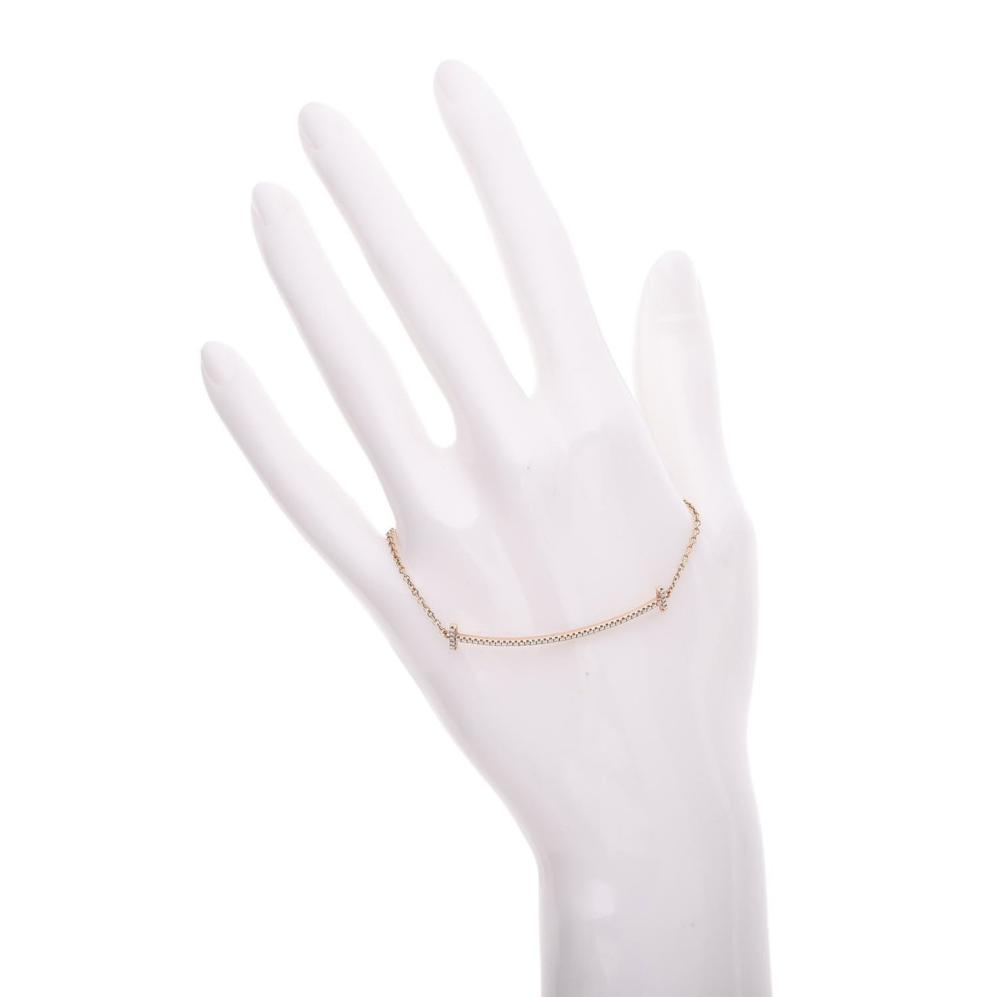 18K Yellow Gold Diamond T Smile Bracelet