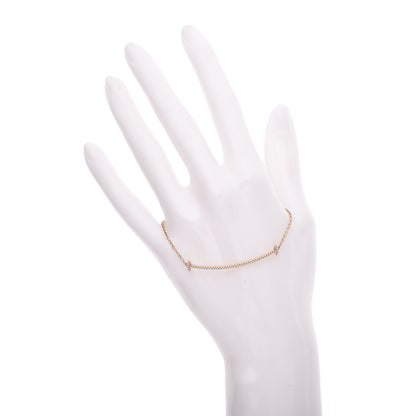 Tiffany 18K Yellow Gold Diamond T Smile Bracelet 2 of 6