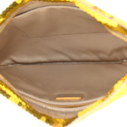 Prada Sequin Clutch Gold Silver 5 of 10