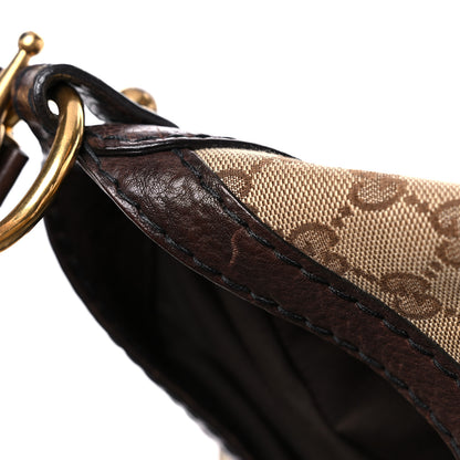 Gucci Monogram Large Jockey Hobo Dark Brown 14 of 18