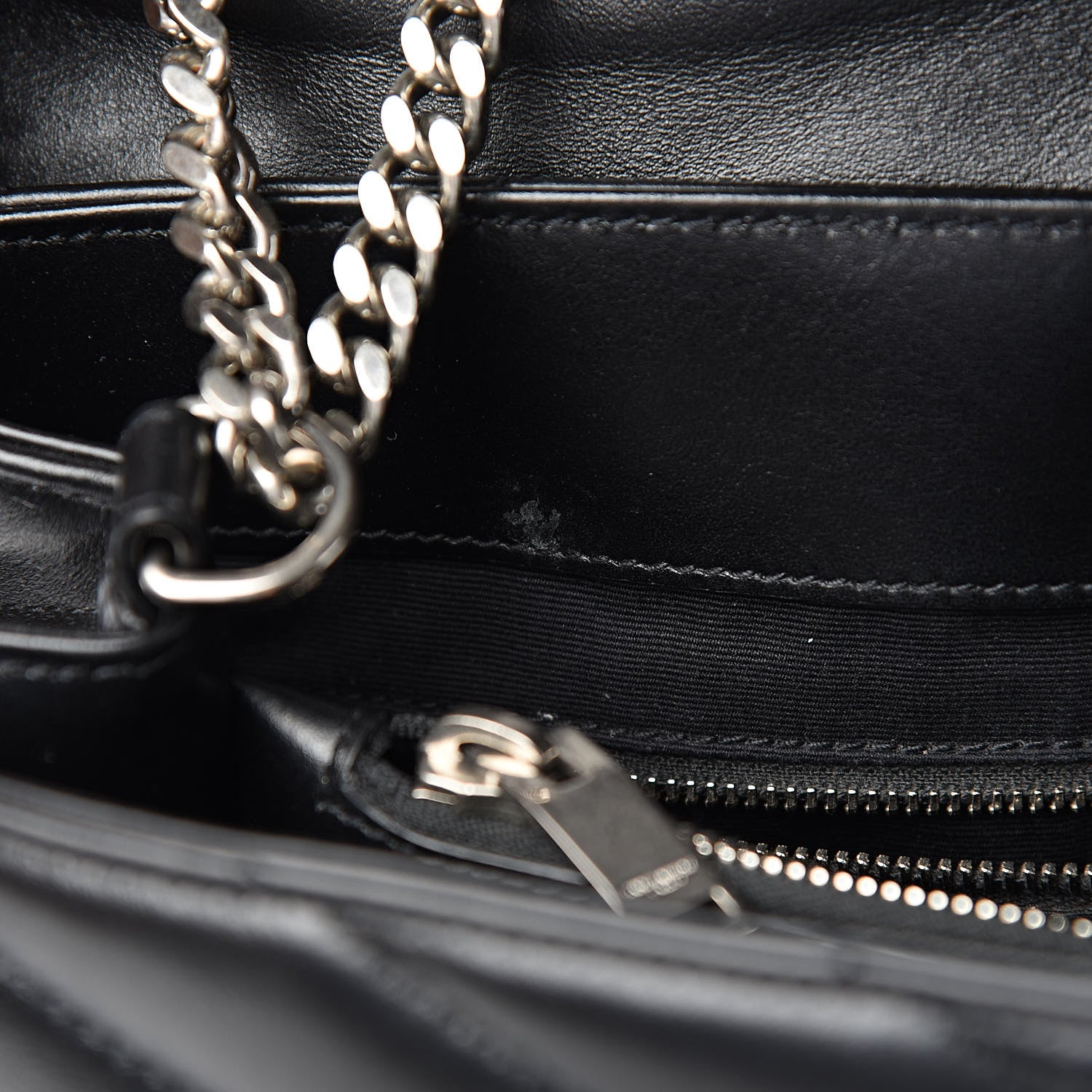 Saint Laurent Calfskin Y Quilted Monogram Medium Loulou Chain Satchel Black 8 of 12