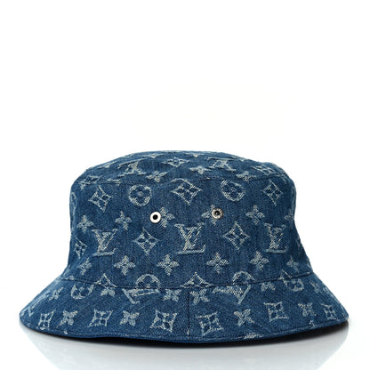 Louis Vuitton Monogram Denim Transformable Bob Bucket Hat 60 Blue 4 of 8