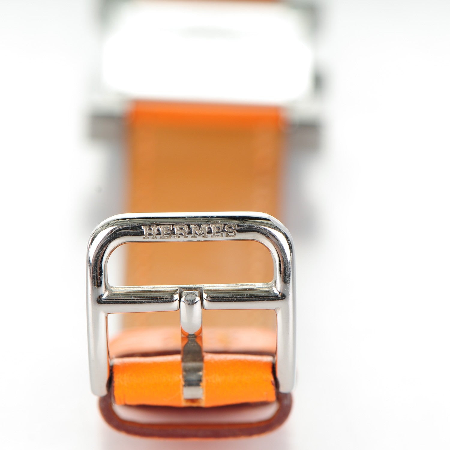 Hermes Stainless Steel Swift 21mm Heure H Hour Quartz Watch Orange 8 of 9