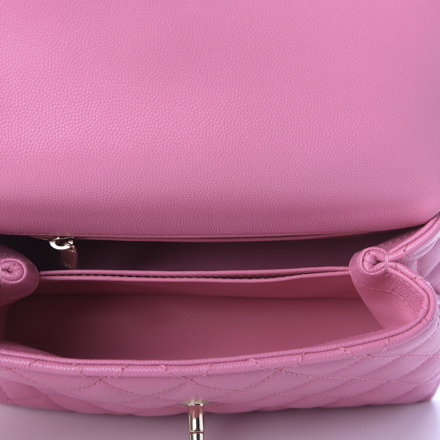 Chanel Caviar Lizard Embossed Quilted Mini Coco Handle Flap Pink 5 of 9