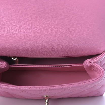 Chanel Caviar Lizard Embossed Quilted Mini Coco Handle Flap Pink 5 of 9