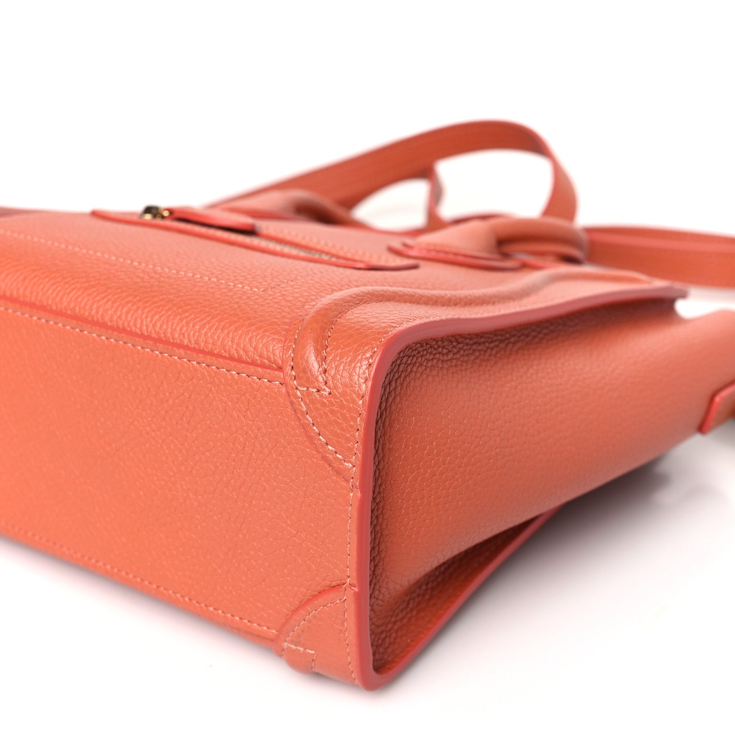 Celine Drummed Calfskin Nano Luggage Lychee 9 of 9