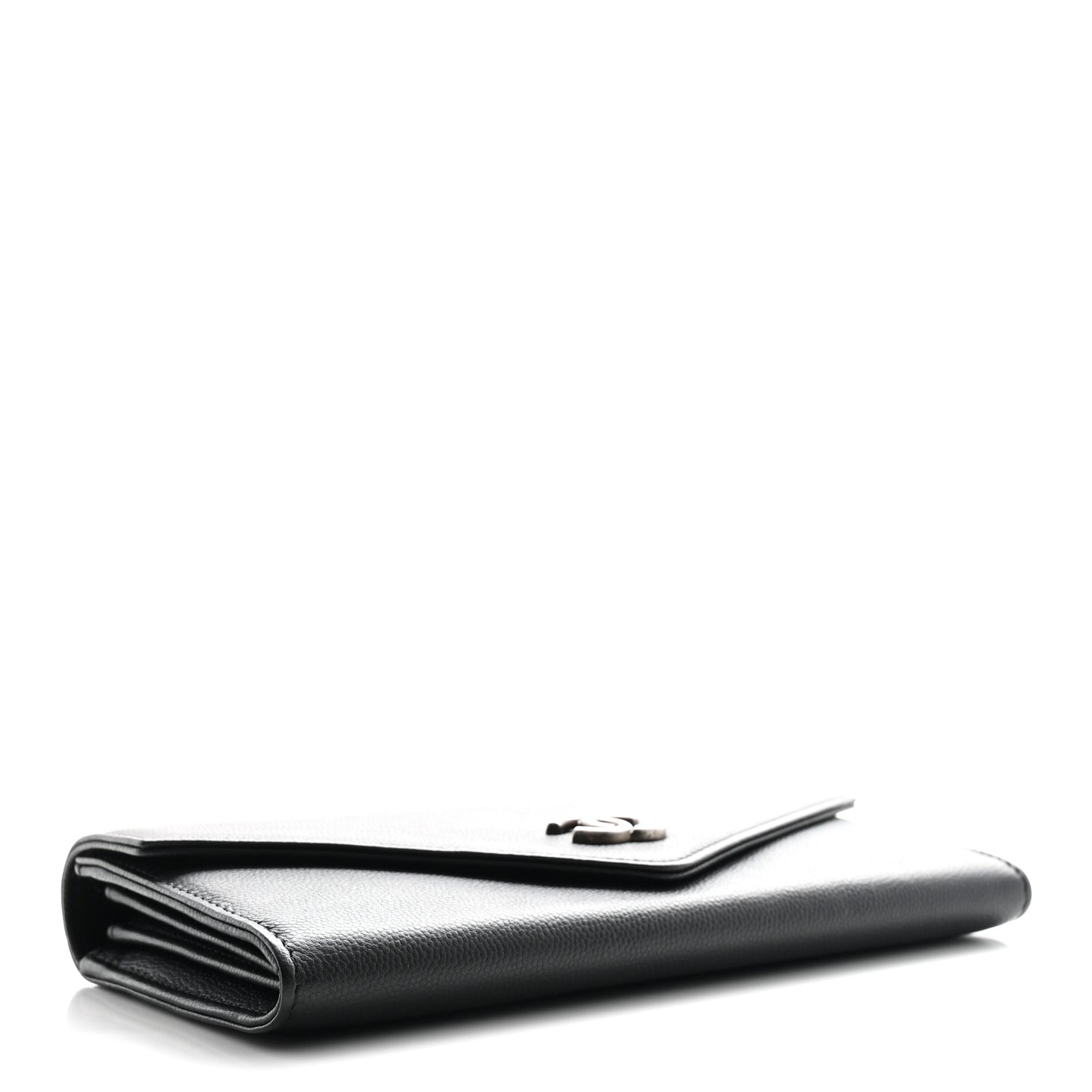 Caviar Envelope Long Wallet Black