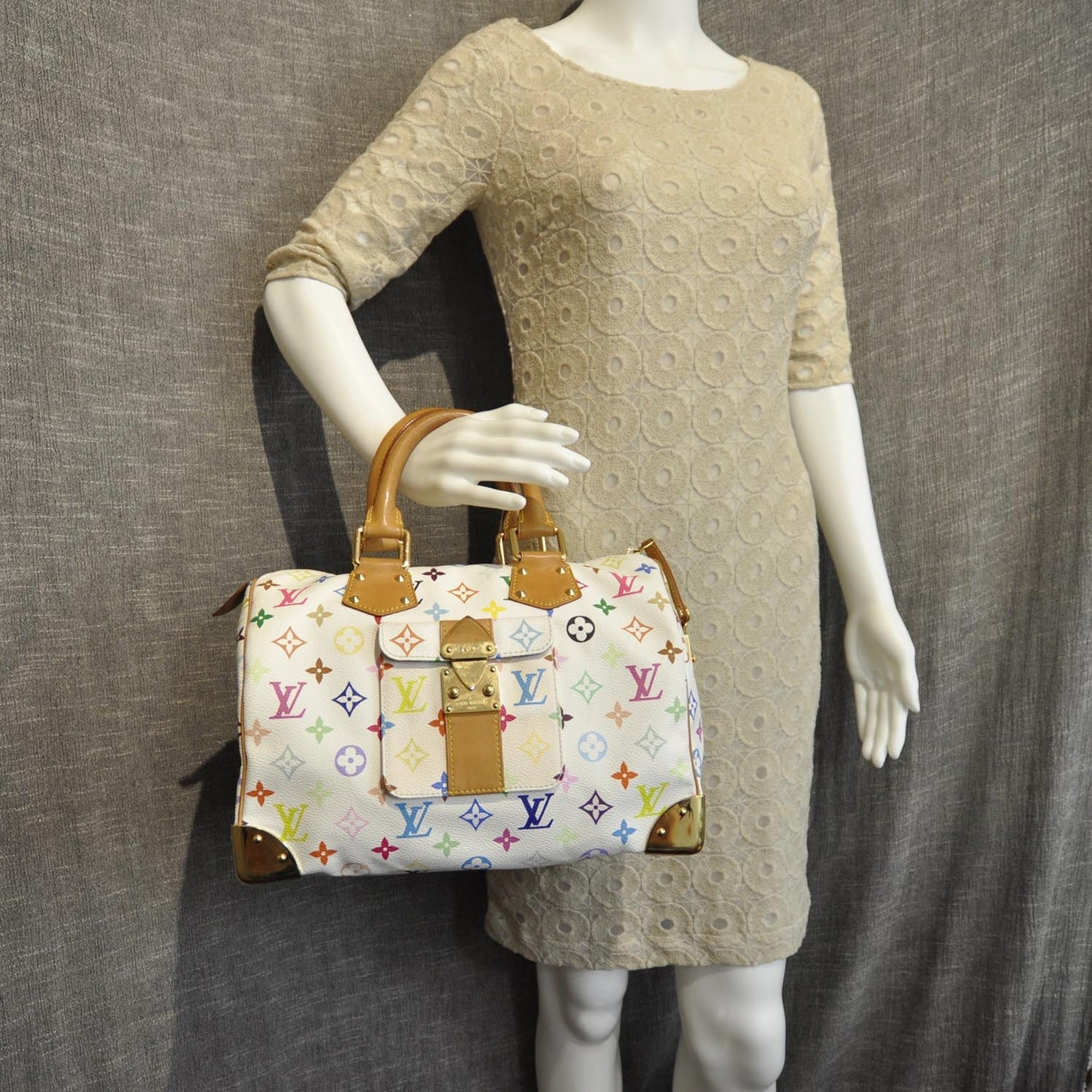 Monogram Multicolor Speedy 30 White