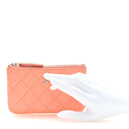 Chanel Caviar Quilted Small Cosmetic Case Coral 2 of 7