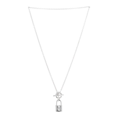 Hermes Sterling Silver Cadenas Kelly Lock Pendant Necklace 2 of 5