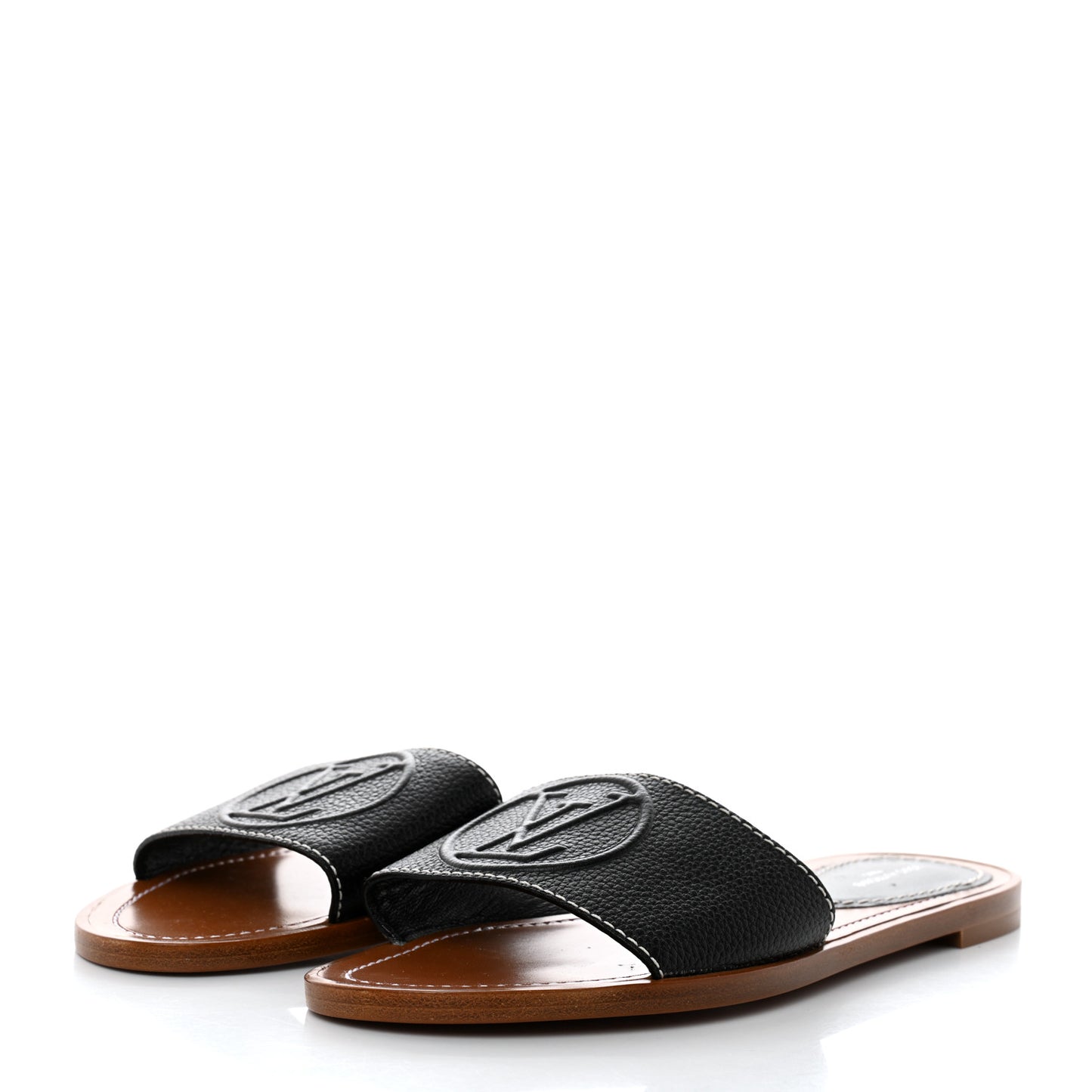 Calfskin Lock It Flat Mule 37.5 Black
