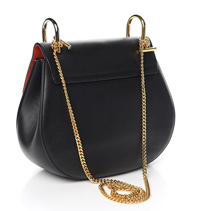 Chloe Suede Smooth Calfskin Drew Shoulder Bag Plaid Red Black 3 of 12