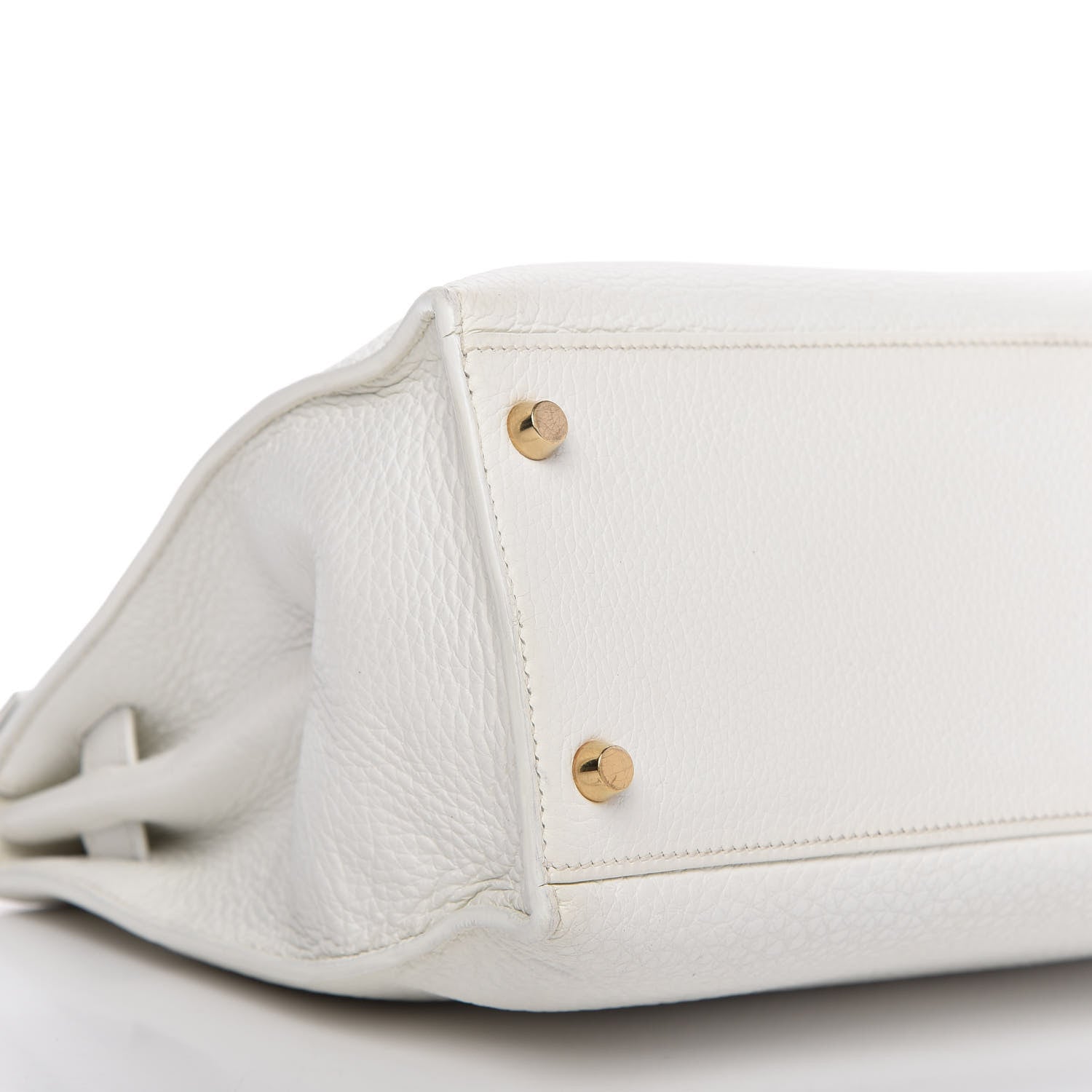 Hermes Taurillon Clemence Kelly Sellier 32 White 6 of 14