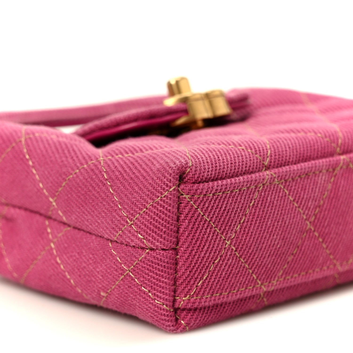 Chanel Denim Quilted Mini Nano Kelly Shopper Fuchsia 8 of 10
