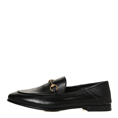 Gucci Lambskin Womens Brixton Horsebit Loafers 38.5 Black 1 of 10
