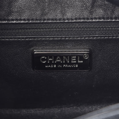 Chanel Metallic Goatskin Medium Luxe Ligne Bowler Black 8 of 12