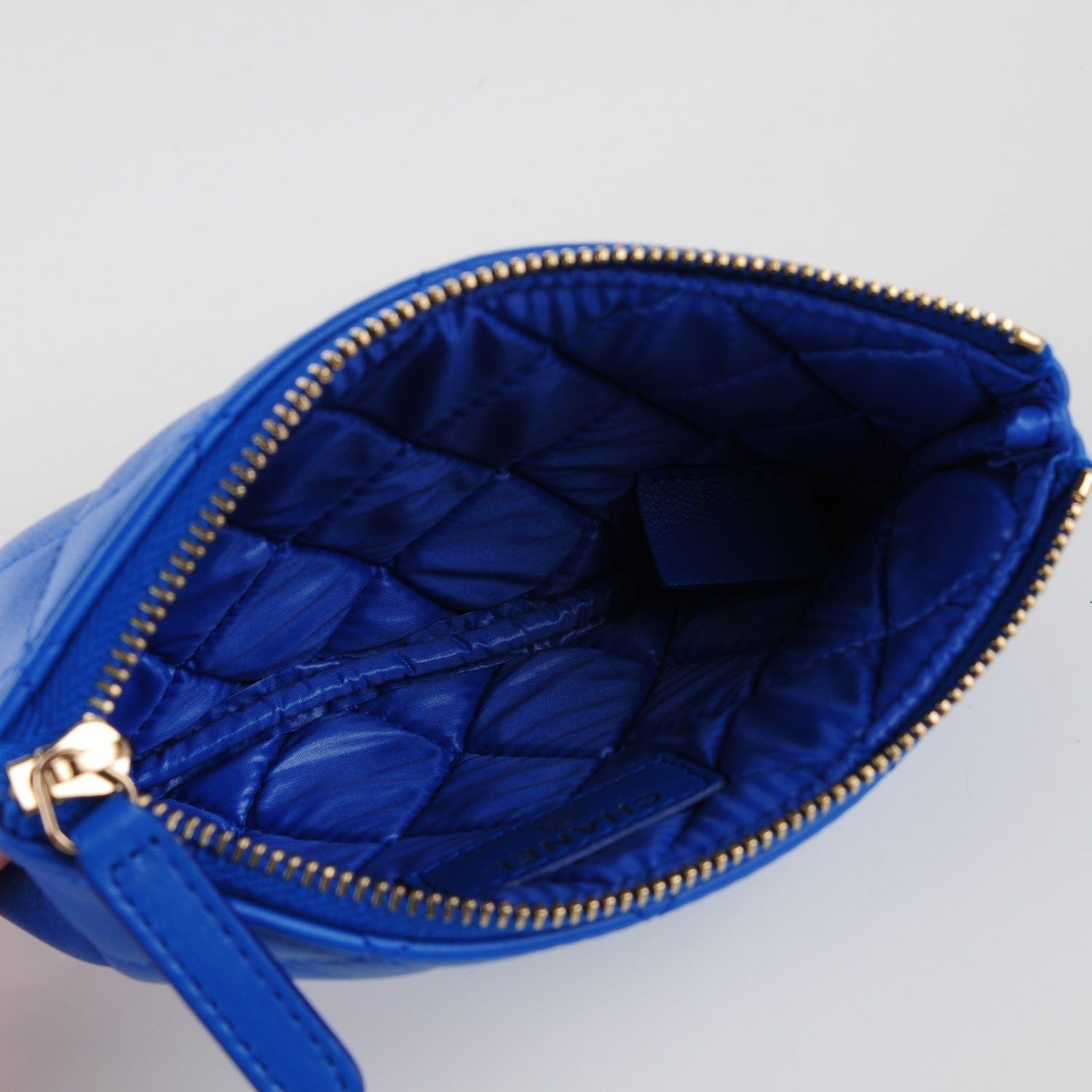 Chanel Lambskin Quilted Coin Purse Case Blue 8 of 8