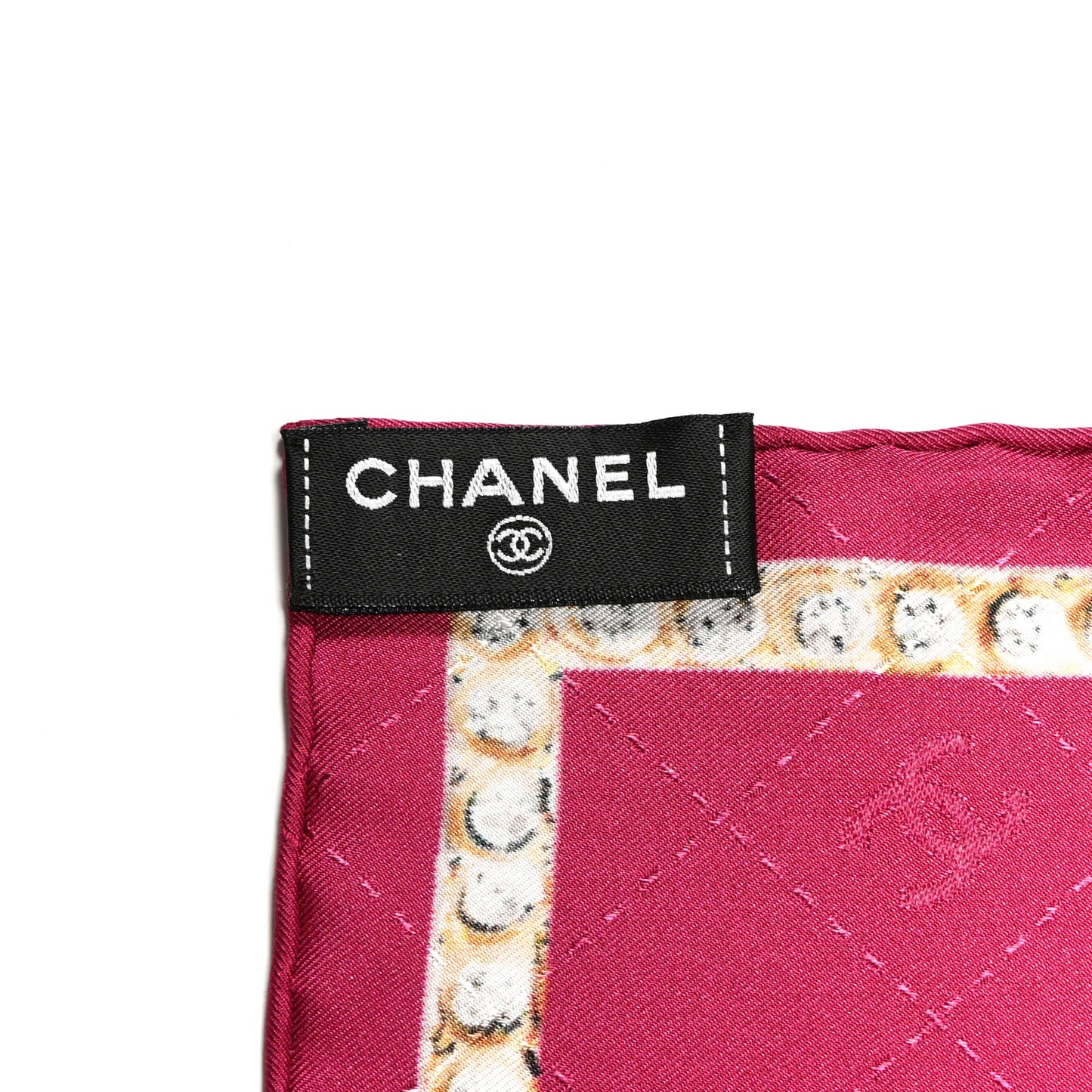 Silk Crystal Brooch Printed Square Scarf Pink Multicolor