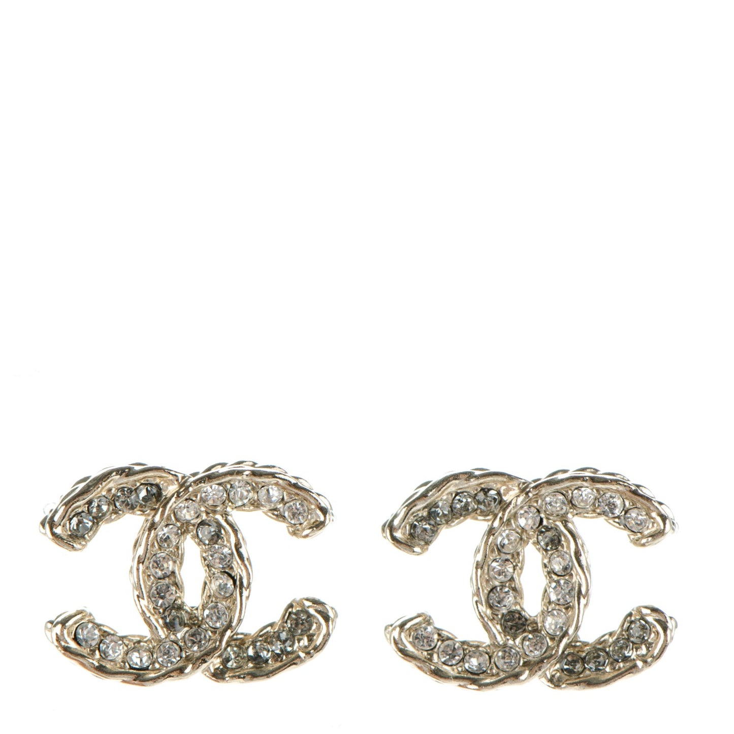 Crystal CC Earrings Light Gold