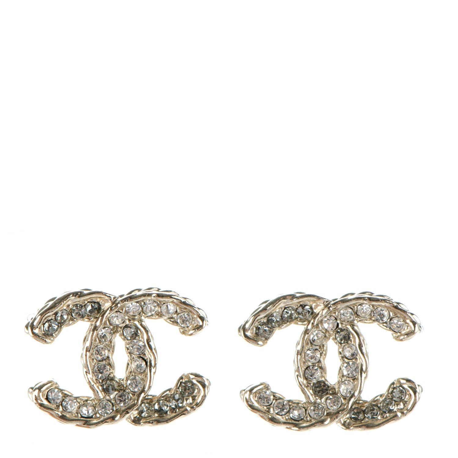Chanel Crystal CC Earrings Light Gold 1 of 4