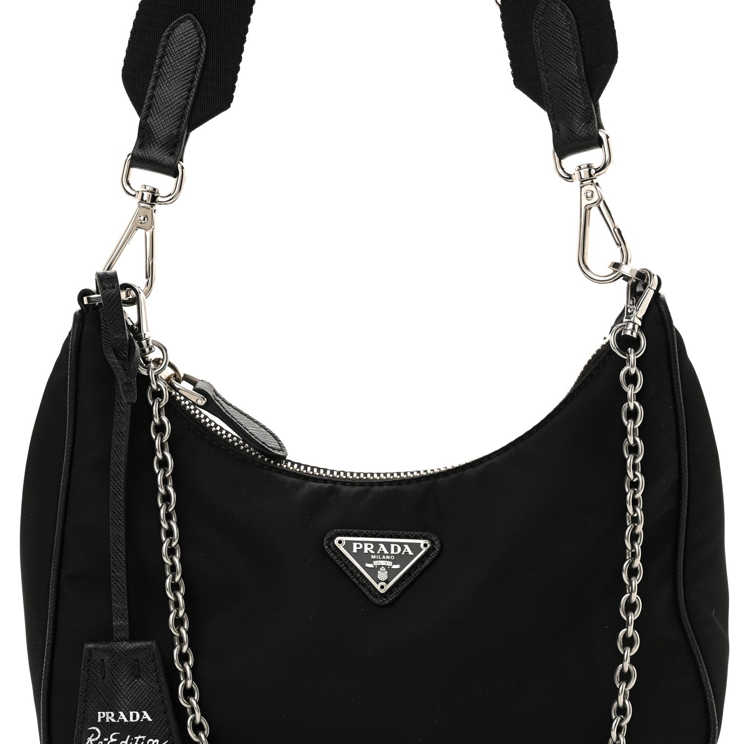 Prada Nylon Re-Edition 2005 Shoulder Bag Black 7 of 10