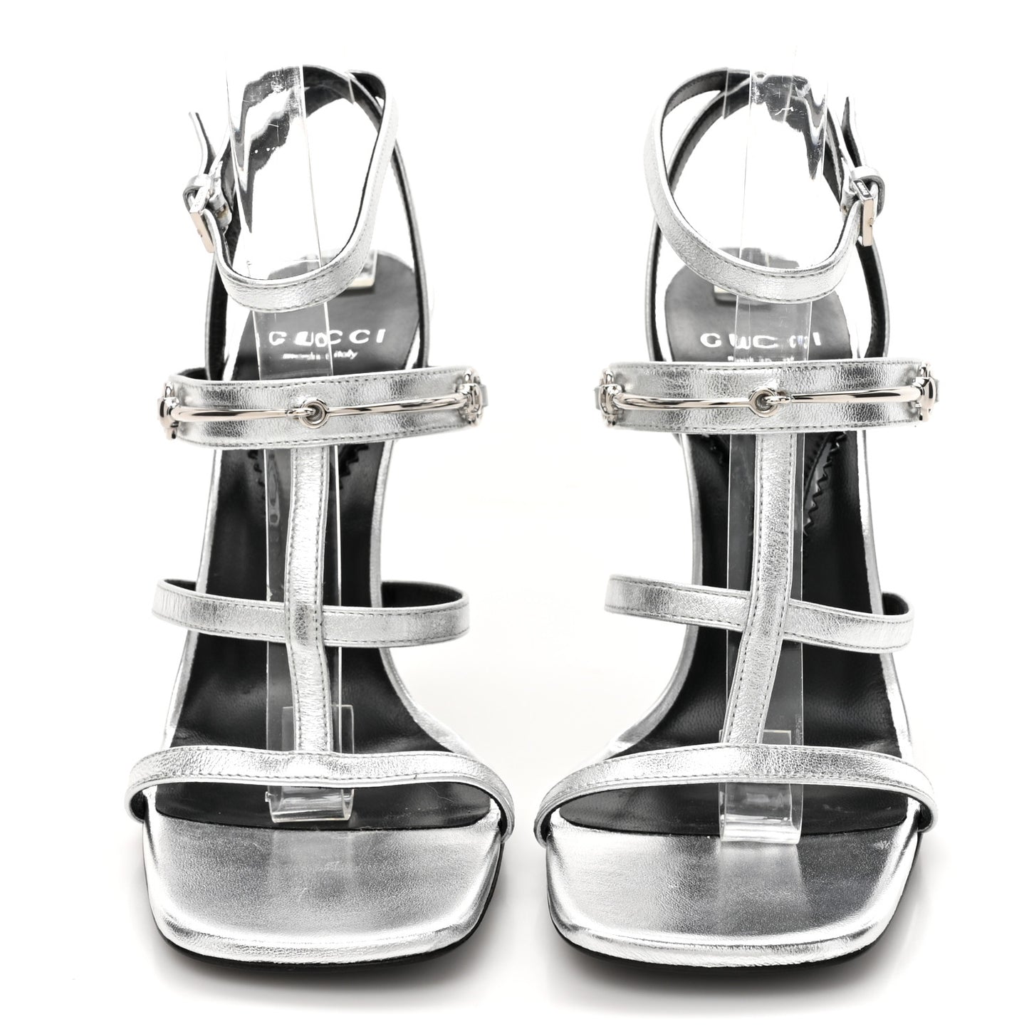 Nappa Silk High Heel Sandals 37.5 Argento