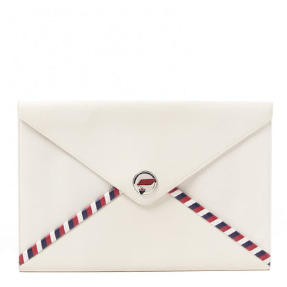 Chanel Lambskin Airline Envelope Pouch White 1 of 9