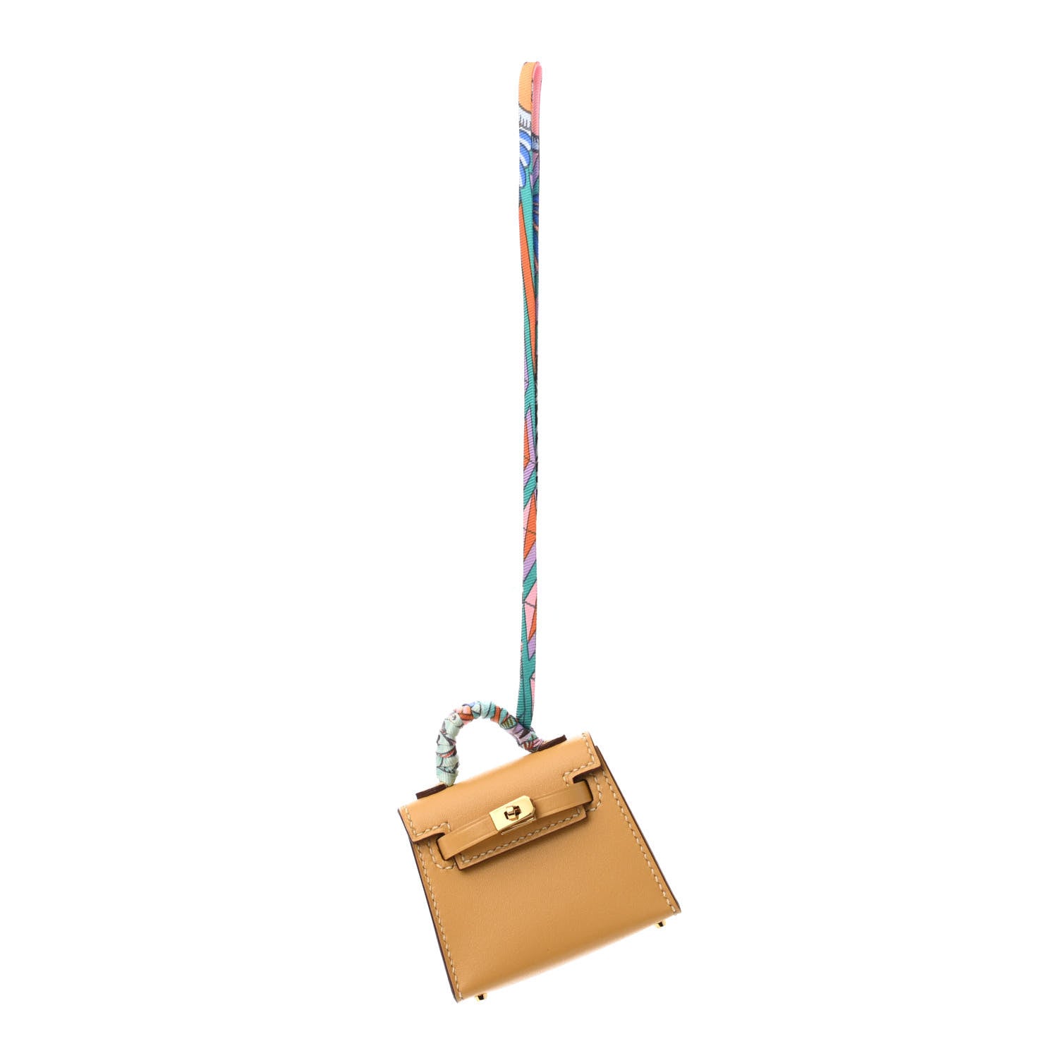 Hermes Tadelakt Mini Kelly Twilly Bag Charm Paille 1 of 3