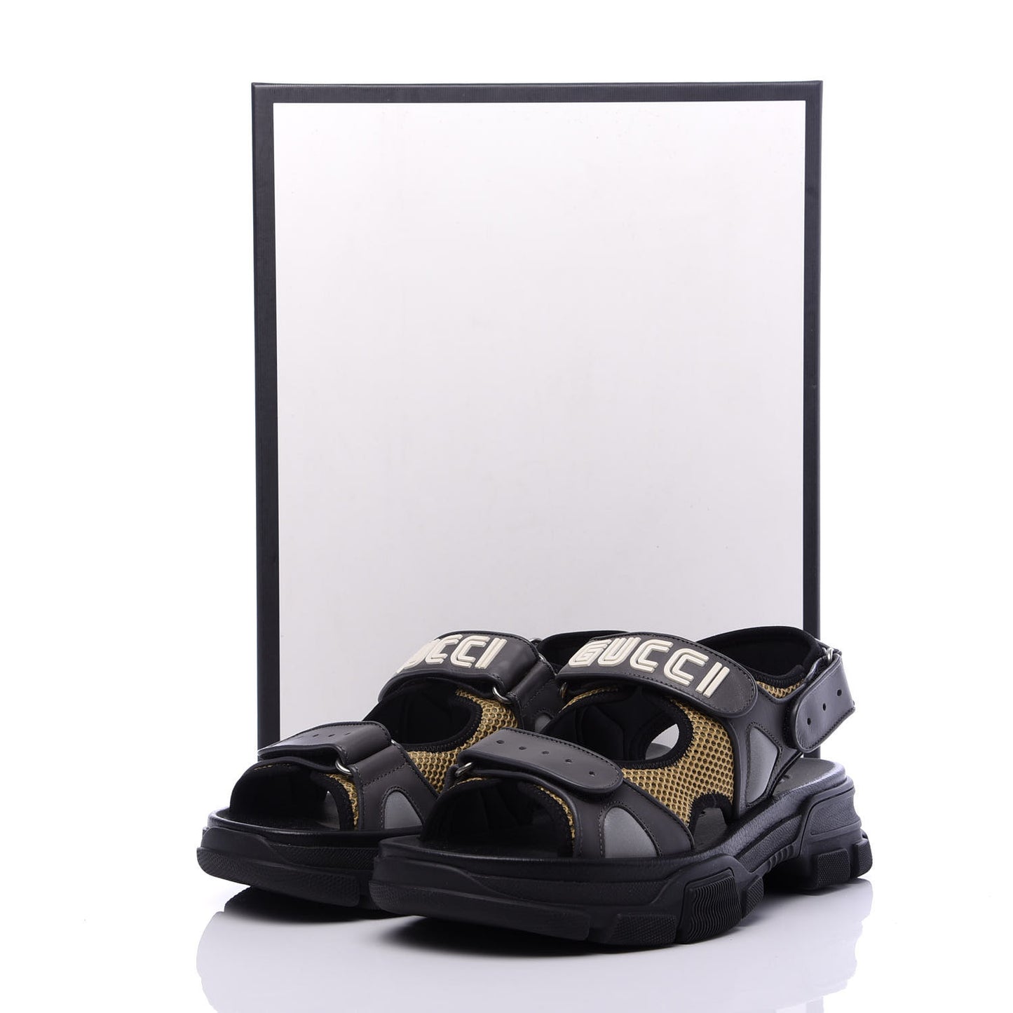X SEGA Nappa Mesh Mens Aguru Sandals 9 Loess Black