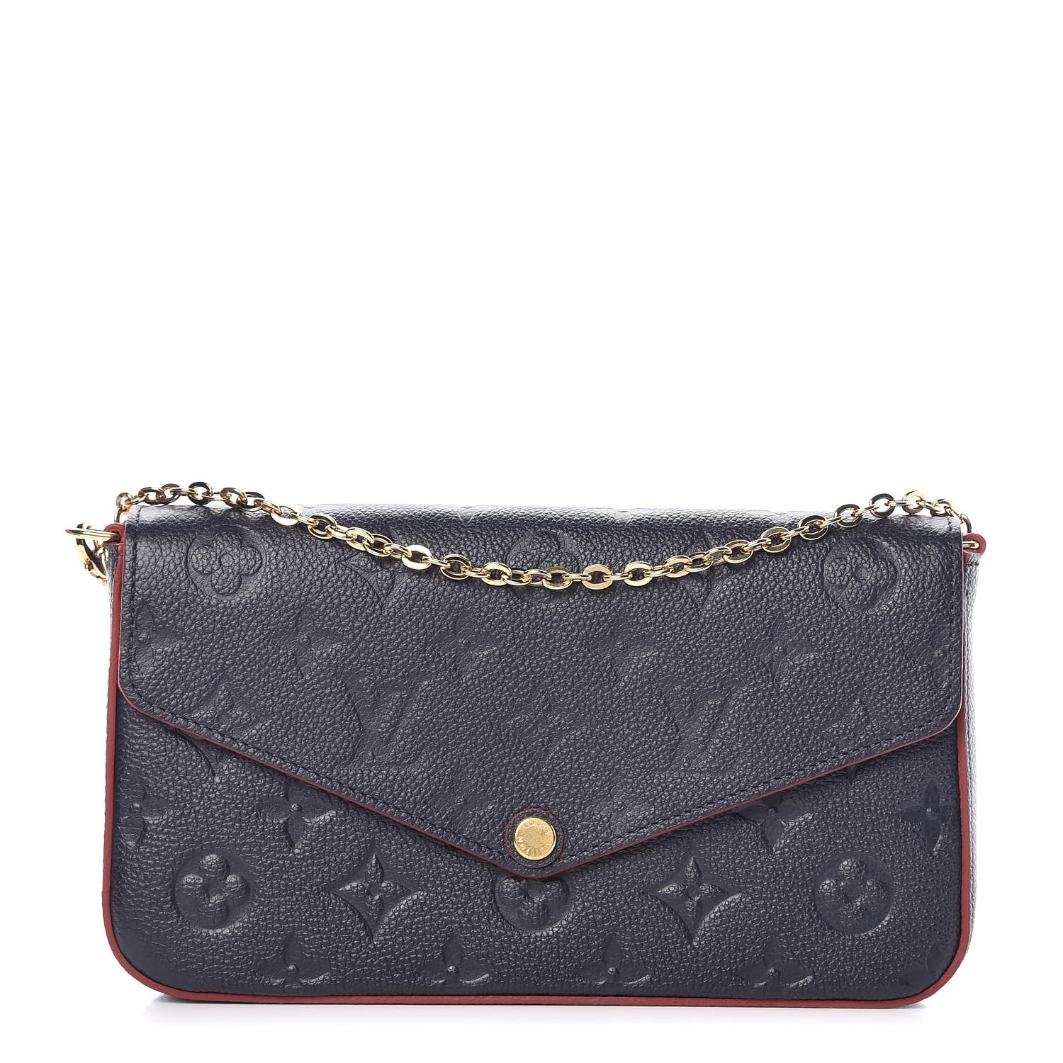 Louis Vuitton Empreinte Pochette Felicie Chain Wallet Marine Rouge 1 of 10