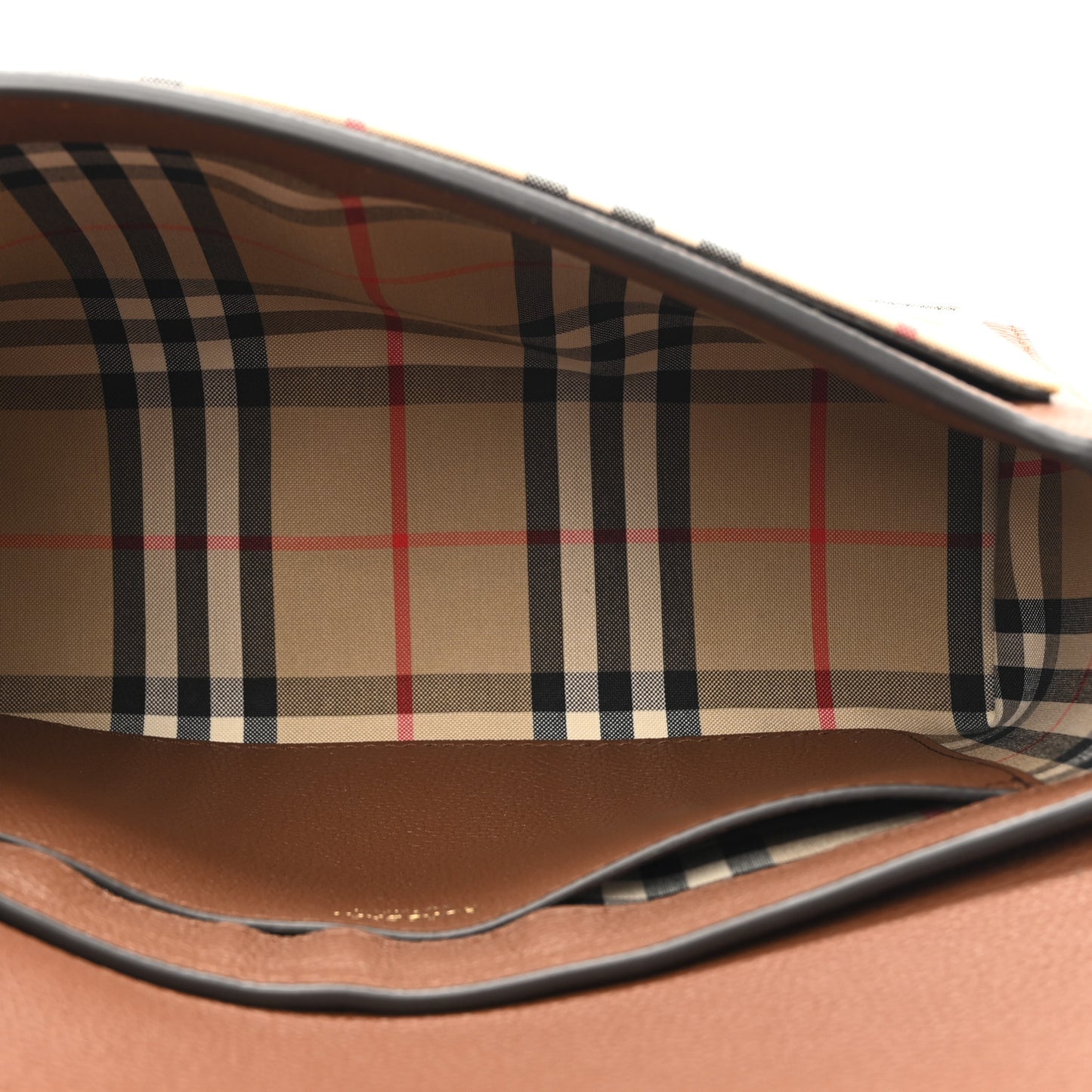 Calfskin Vintage Check Note Crossbody Bag Tan