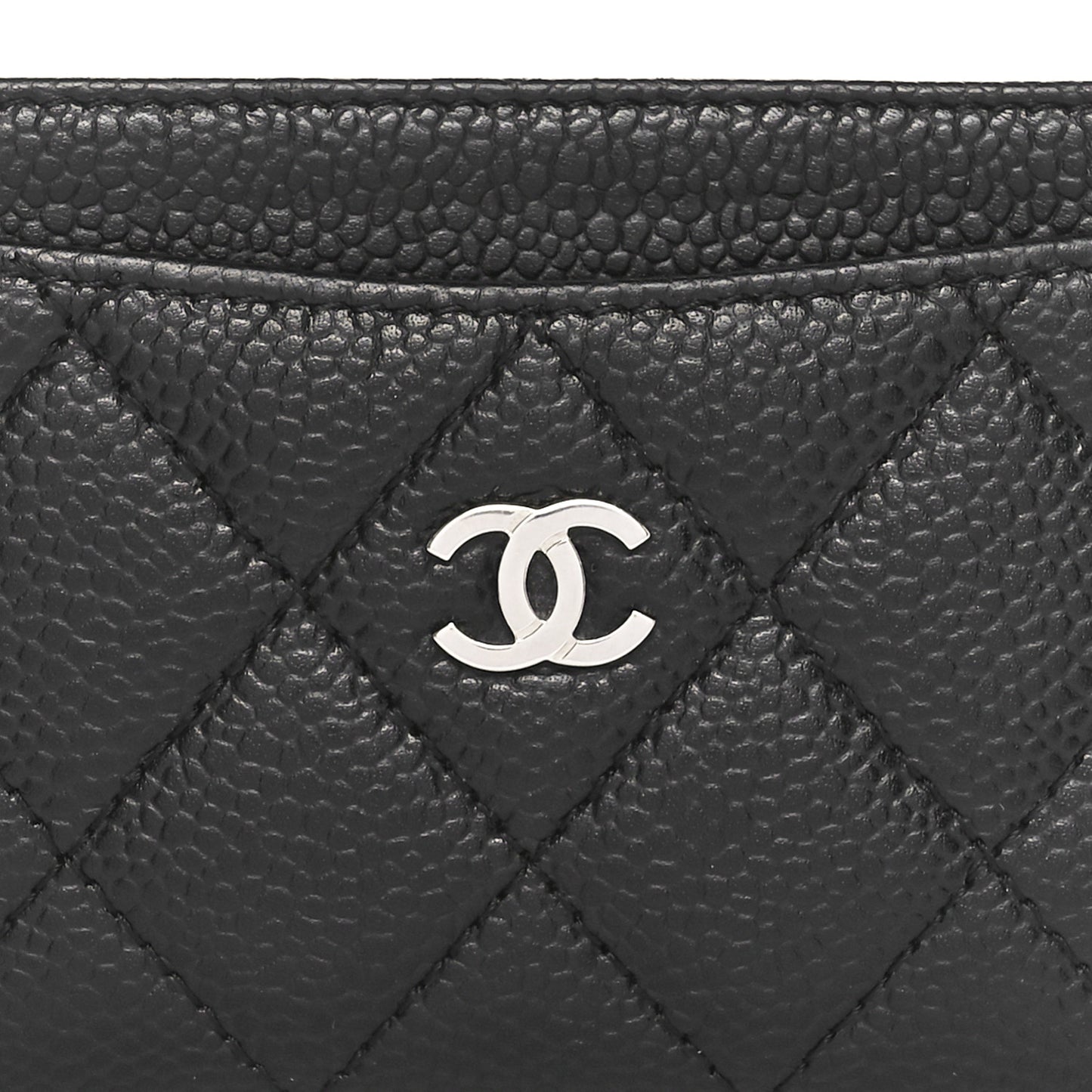 Caviar Quilted Card Holder Black