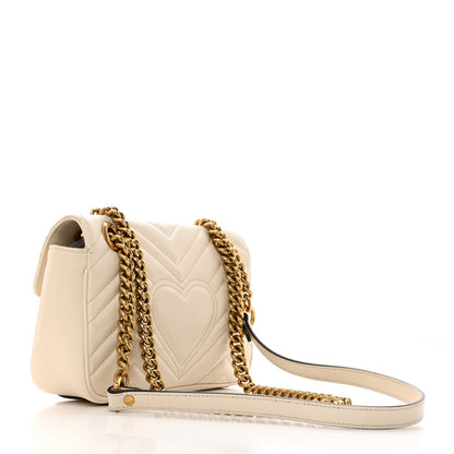 Gucci Calfskin Matelasse Mini GG Marmont Shoulder Bag White 2 of 10