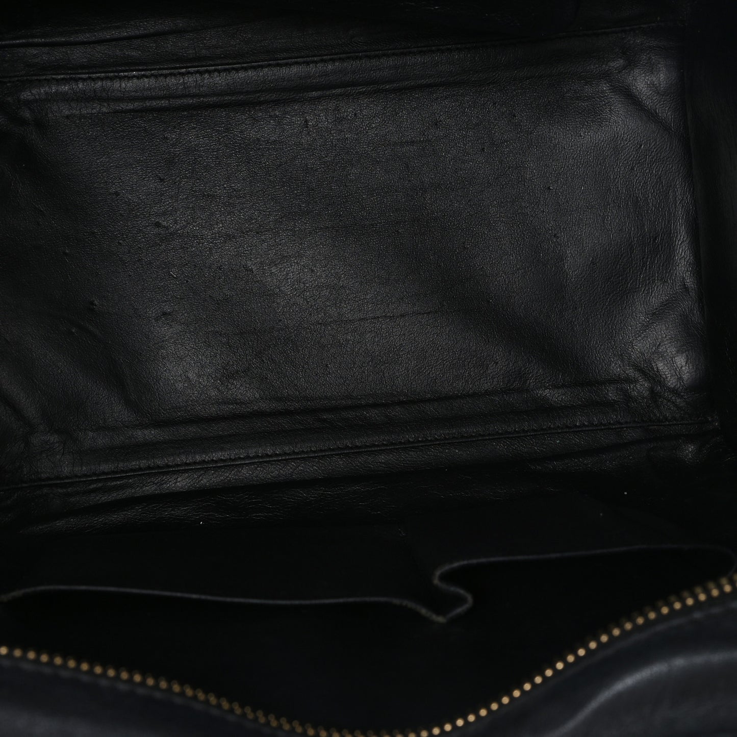 Calfskin Denim Mini Luggage Black Navy