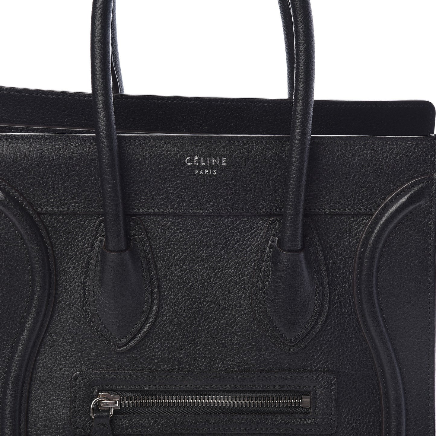 Drummed Calfskin Micro Luggage Black