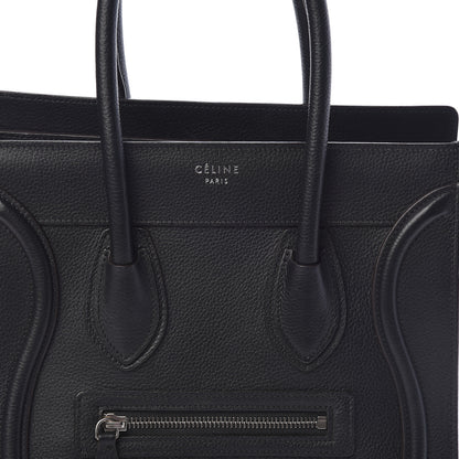 Celine Drummed Calfskin Micro Luggage Black 7 of 9