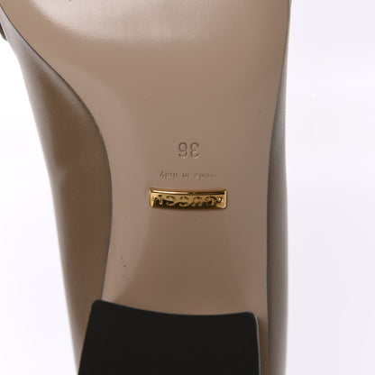 Gucci Malaga Kid Sylvie Web Chain Mid Heel Loafers 36 Mud 8 of 10